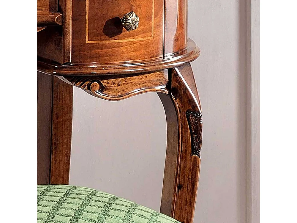 Frisiertisch mit Hocker im Barock Style Nussbaum furniert (zweiteilig)