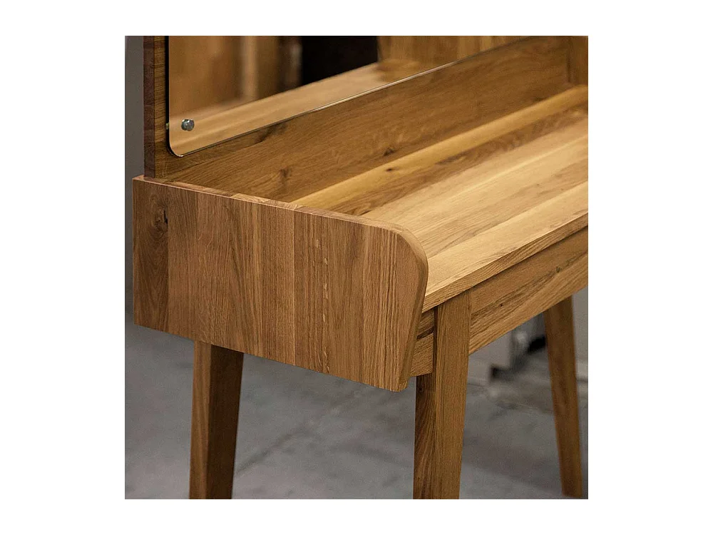 Frisiertisch aus Wildeiche Massivholz Hocker (zweiteilig)