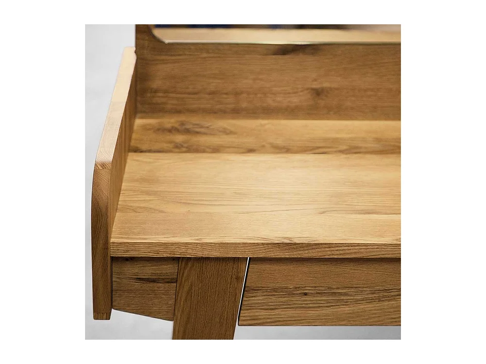 Frisiertisch aus Wildeiche Massivholz Hocker (zweiteilig)