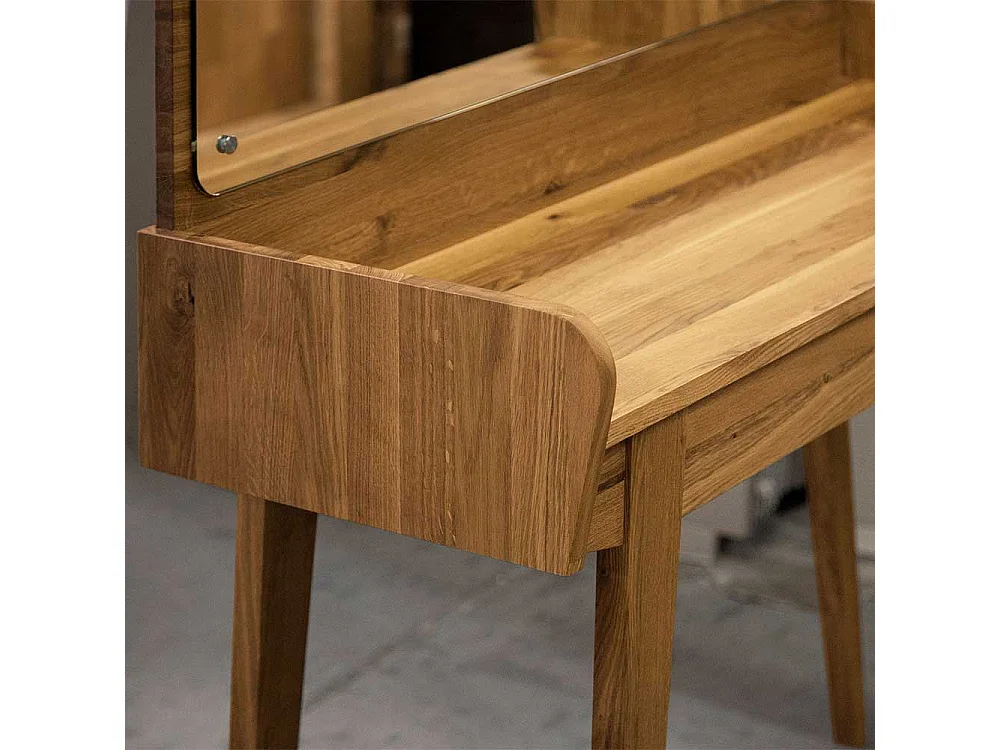 Frisiertisch aus Wildeiche Massivholz Hocker (zweiteilig)