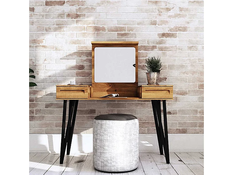 Schminkkonsole aus Wildeiche Massivholz 120 cm breit