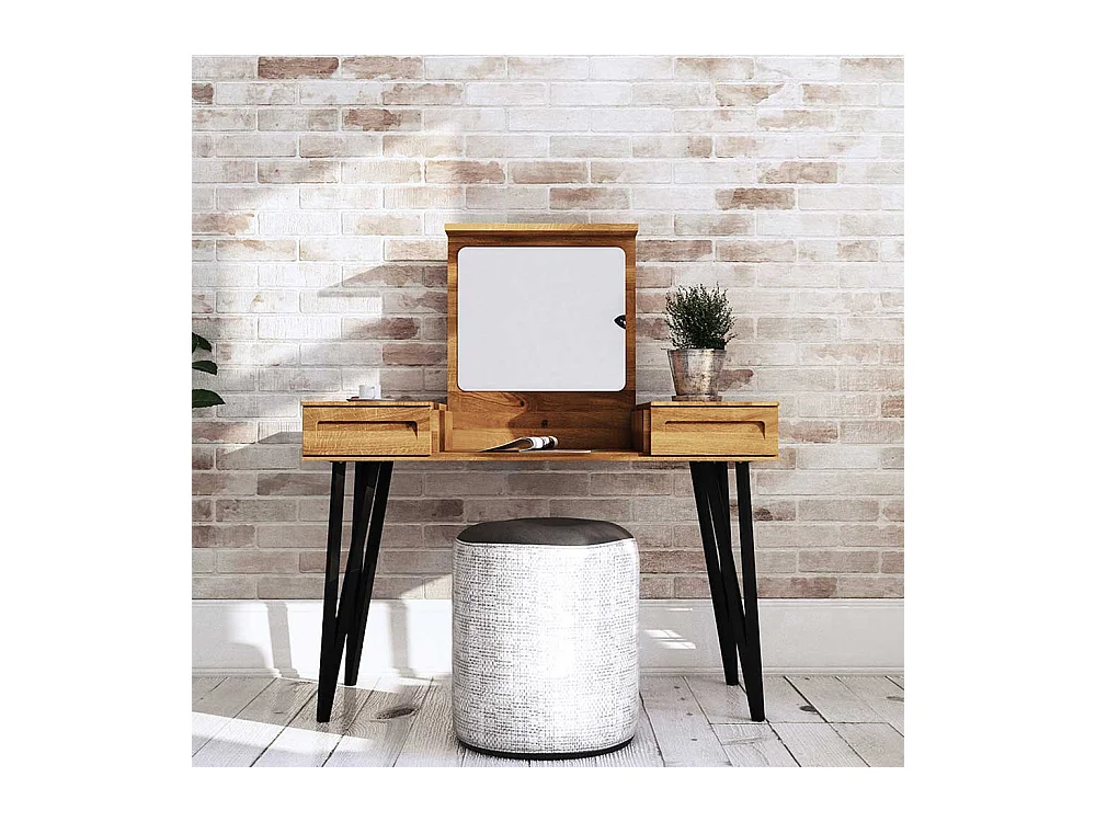 Schminkkonsole aus Wildeiche Massivholz 120 cm breit