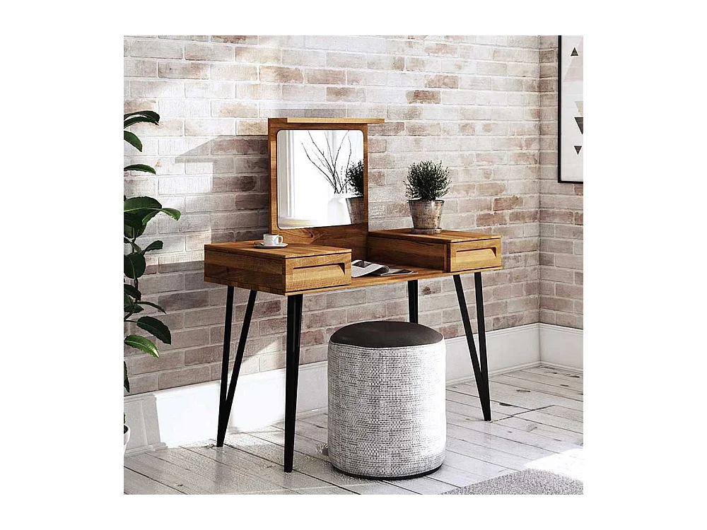 Schminkkonsole aus Wildeiche Massivholz 120 cm breit