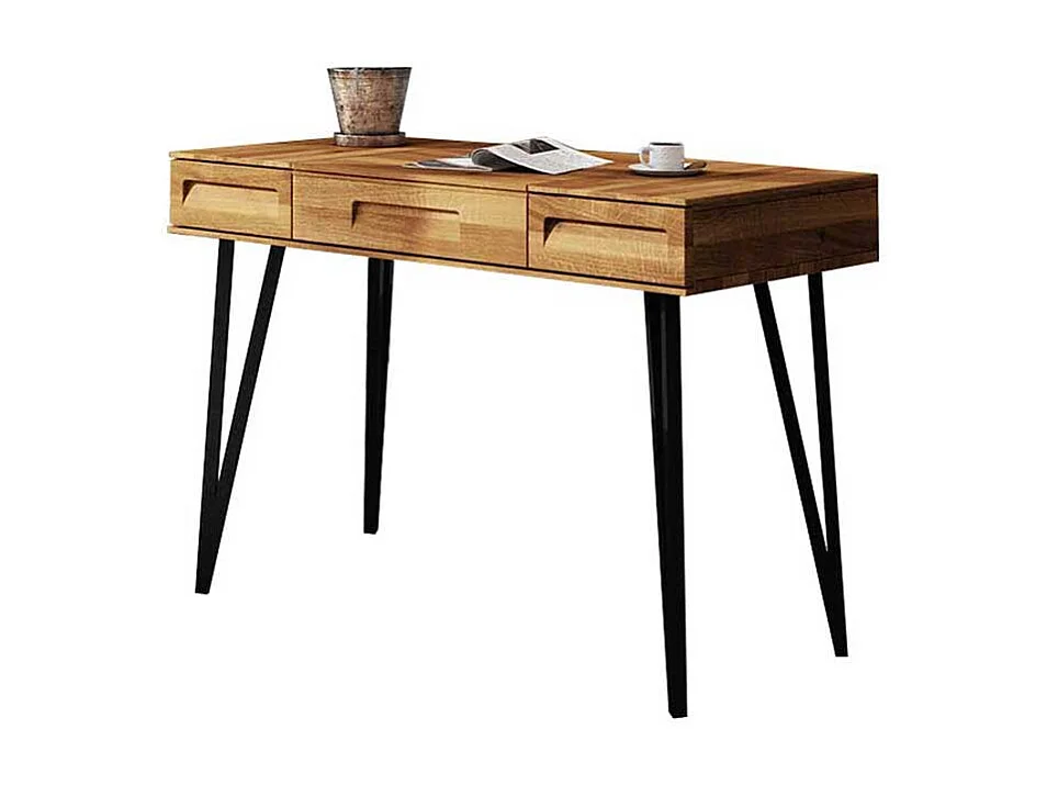 Schminkkonsole aus Wildeiche Massivholz 120 cm breit