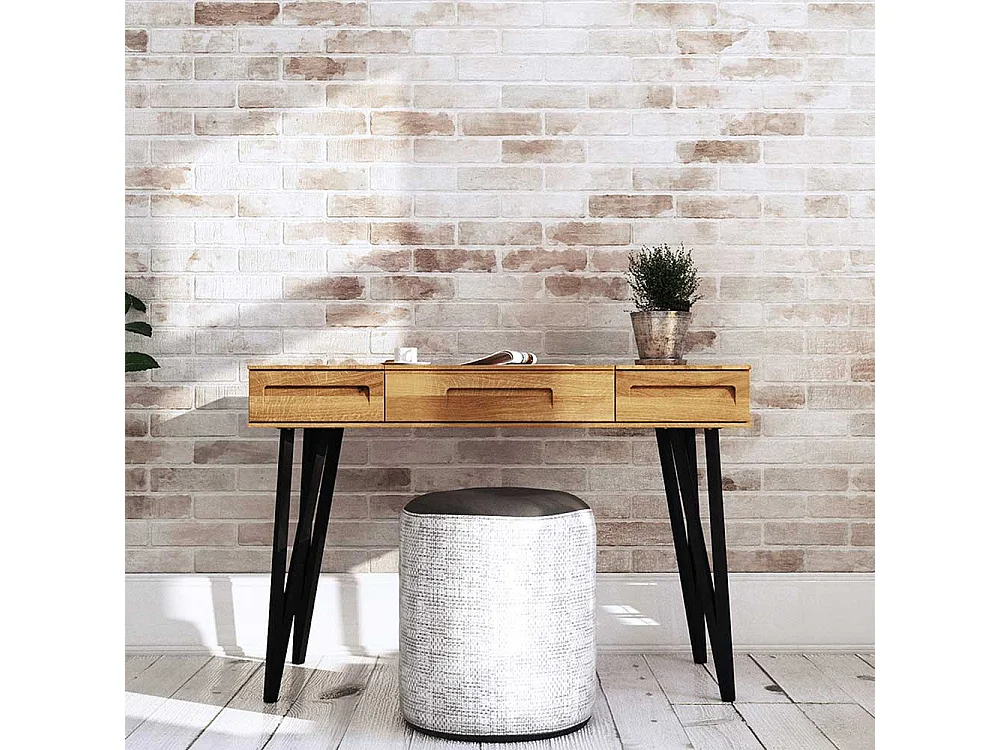 Schminkkonsole aus Wildeiche Massivholz 120 cm breit