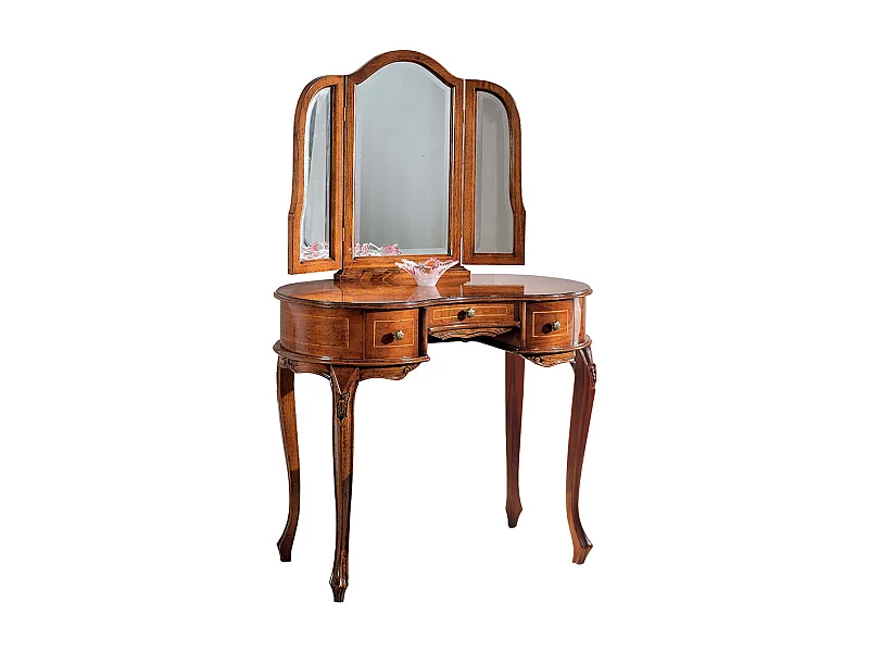 Frisiertisch mit Nussbaum furniert Barock Design