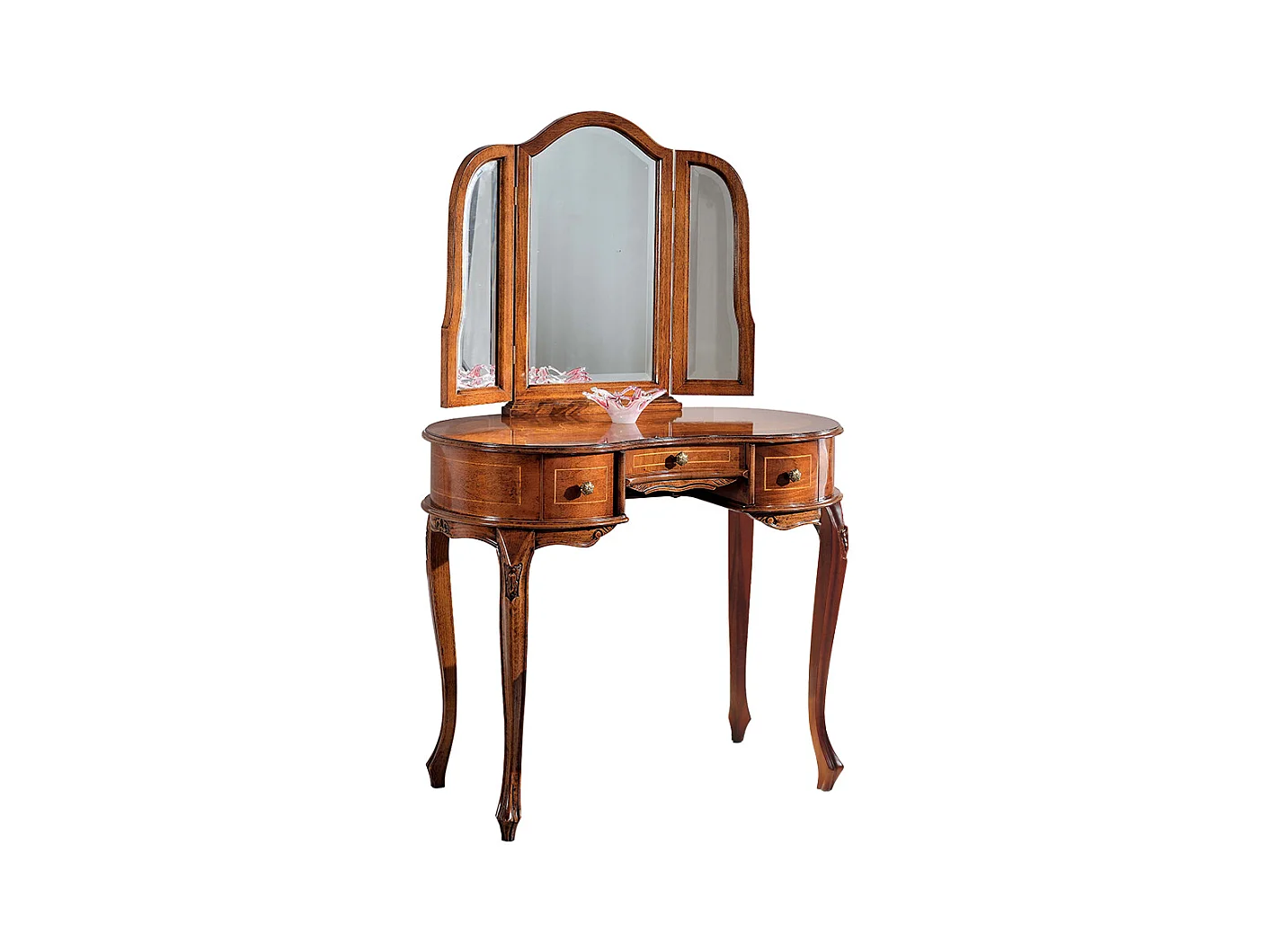 Frisiertisch mit Nussbaum furniert Barock Design