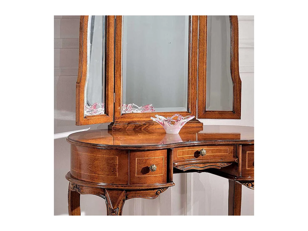 Frisiertisch mit Nussbaum furniert Barock Design
