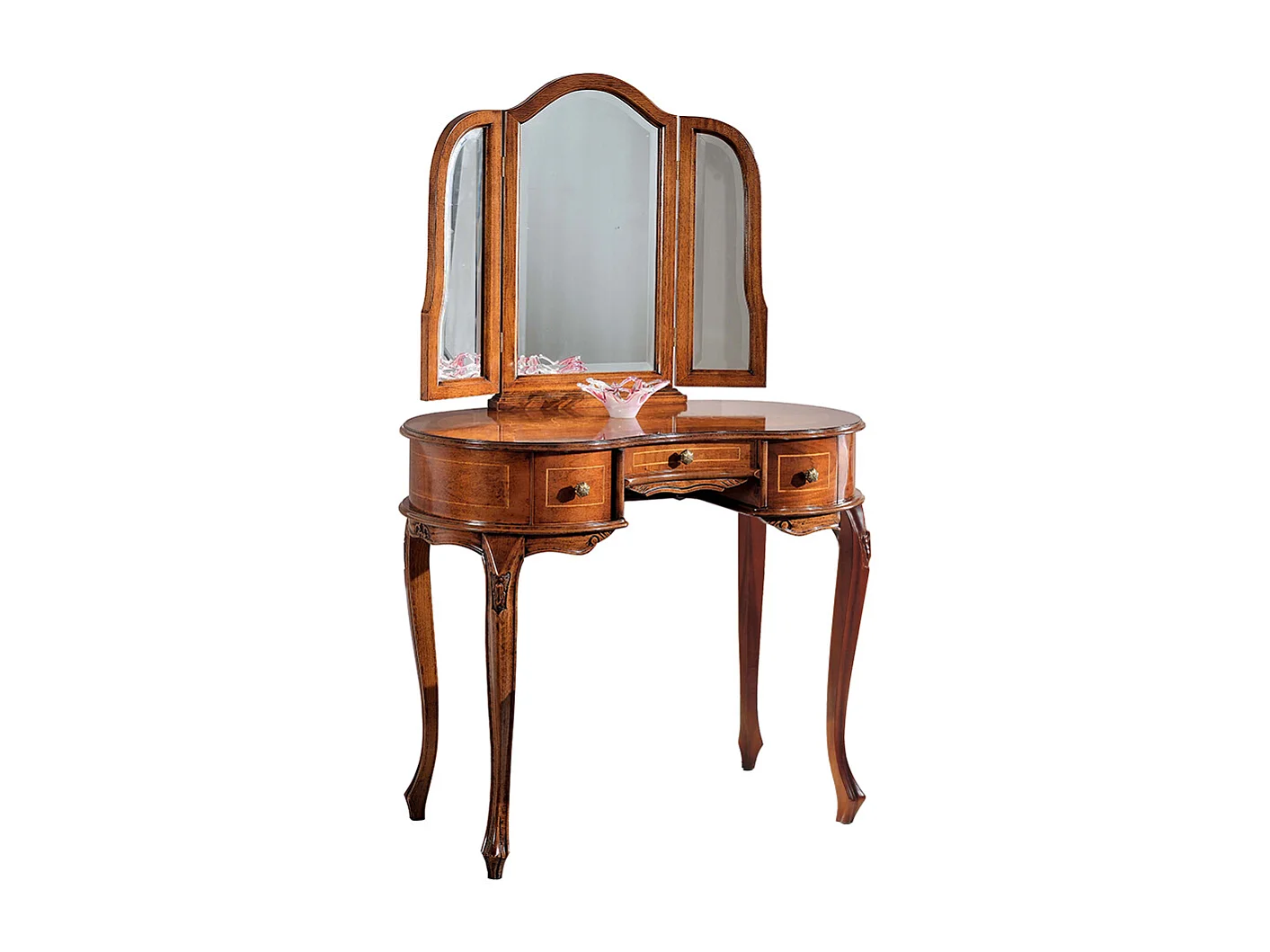 Frisiertisch mit Nussbaum furniert Barock Design