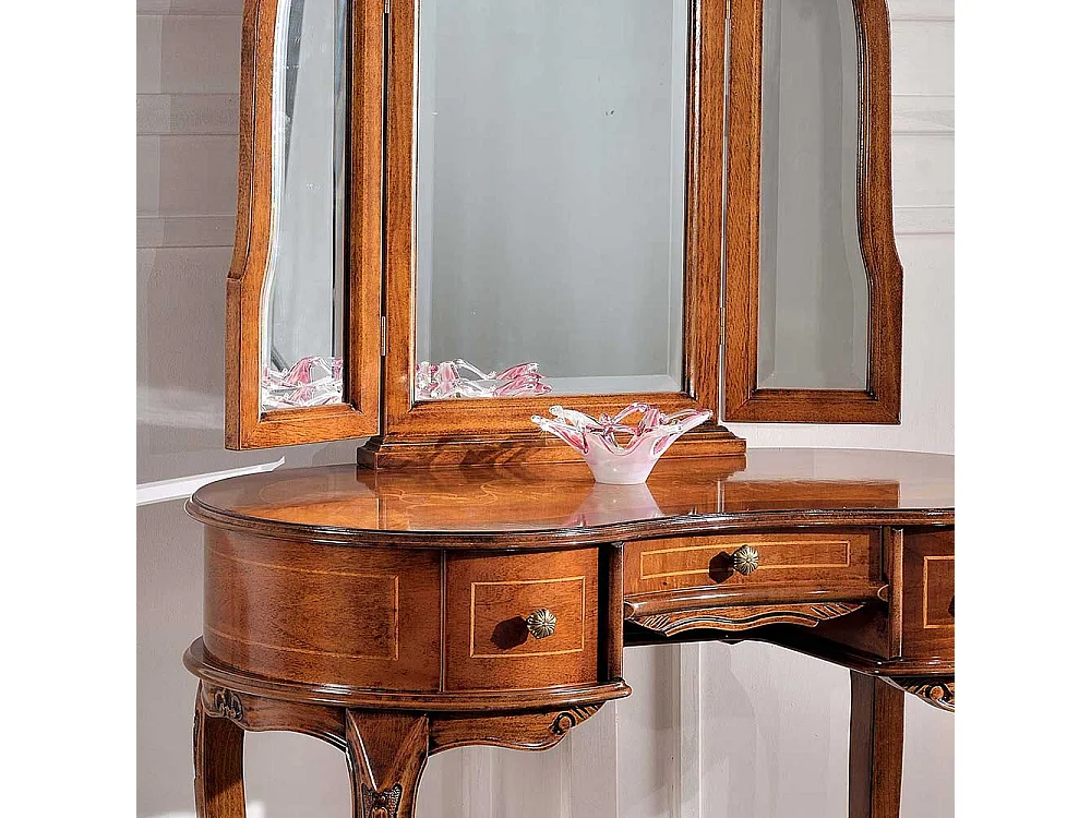 Frisiertisch mit Nussbaum furniert Barock Design