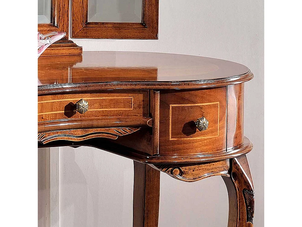 Frisiertisch mit Nussbaum furniert Barock Design