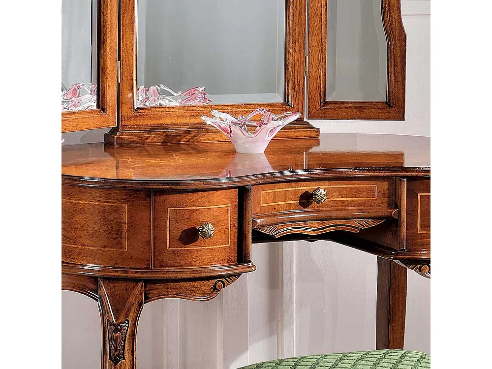 Frisiertisch mit Nussbaum furniert Barock Design