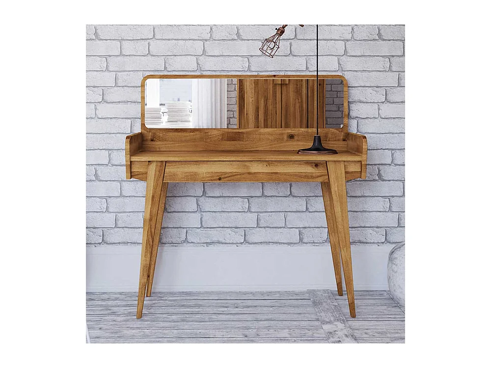 Spiegel Schminktisch aus Wildeiche Massivholz 110 cm breit