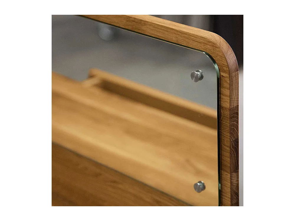 Spiegel Schminktisch aus Wildeiche Massivholz 110 cm breit