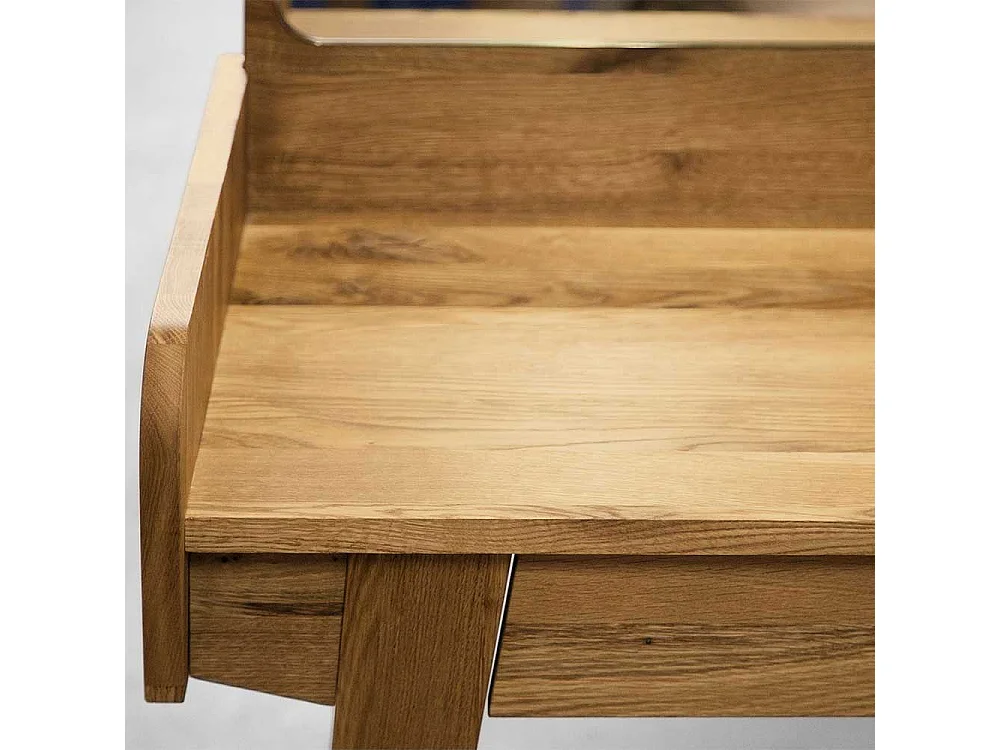 Spiegel Schminktisch aus Wildeiche Massivholz 110 cm breit