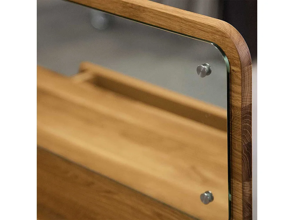 Spiegel Schminktisch aus Wildeiche Massivholz 110 cm breit