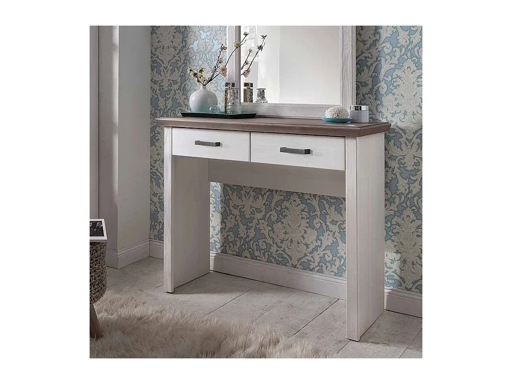 Frisiertisch in Weiß Taupe Landhaus