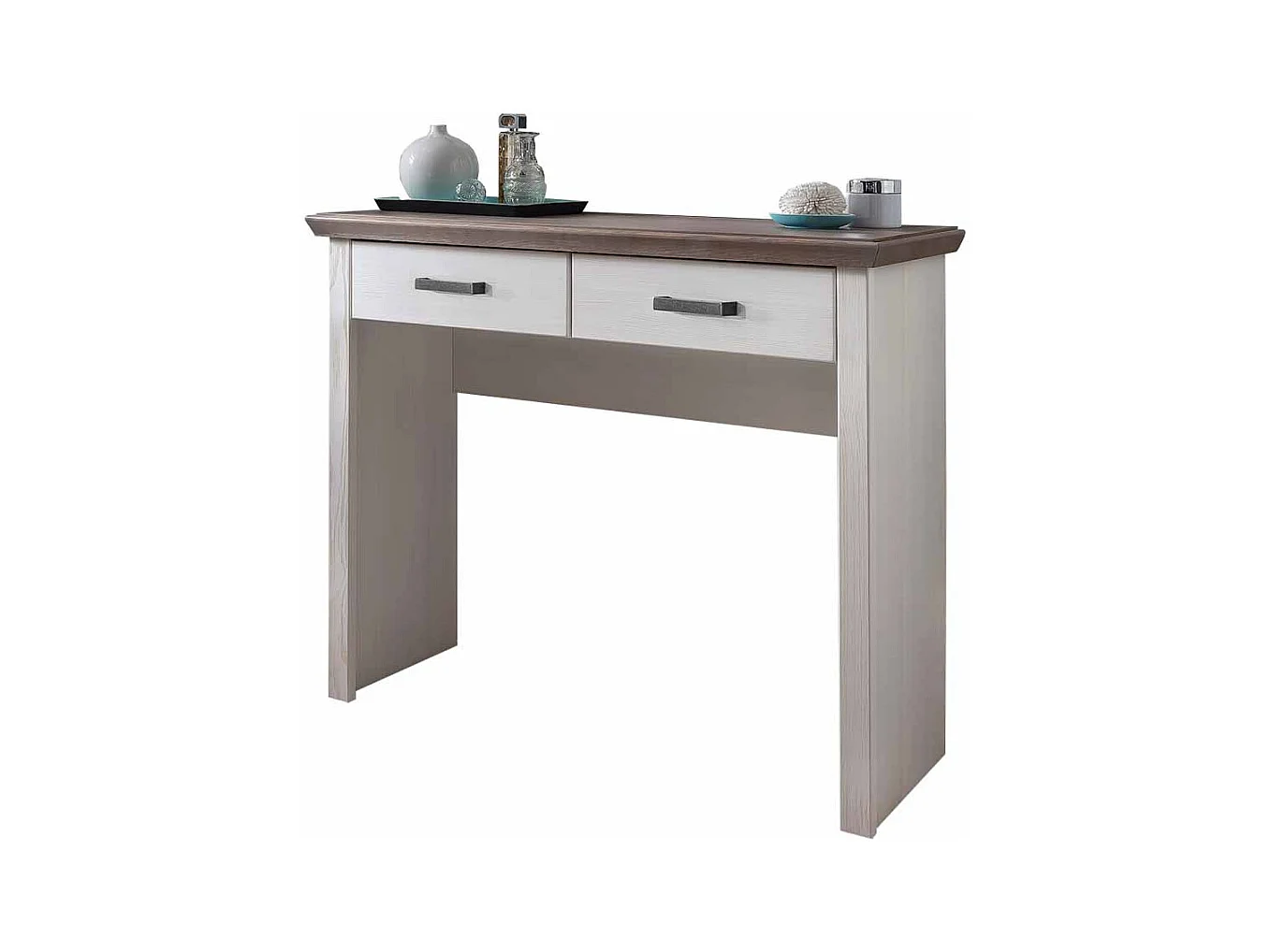 Frisiertisch in Weiß Taupe Landhaus
