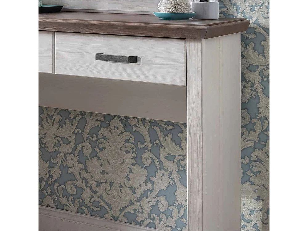 Frisiertisch in Weiß Taupe Landhaus