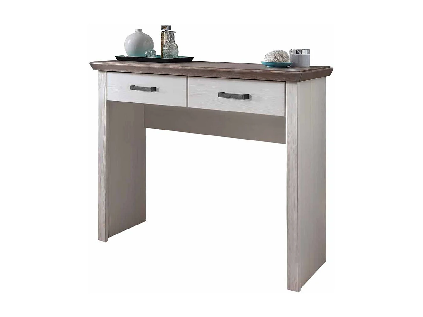 Frisiertisch in Weiß Taupe Landhaus