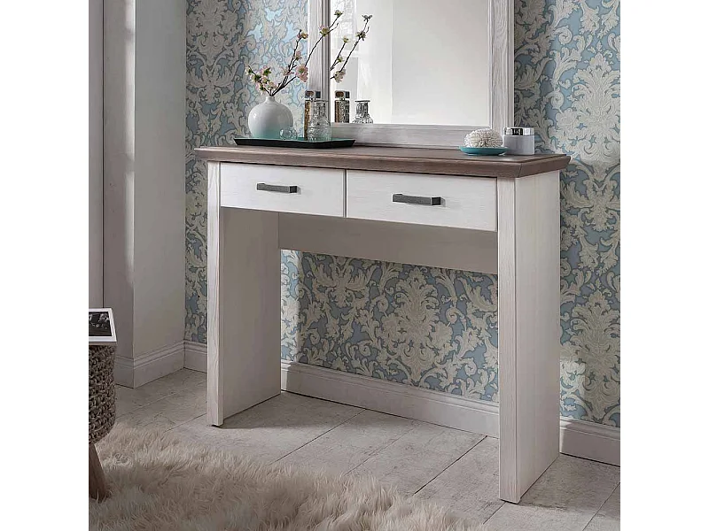 Frisiertisch in Weiß Taupe Landhaus
