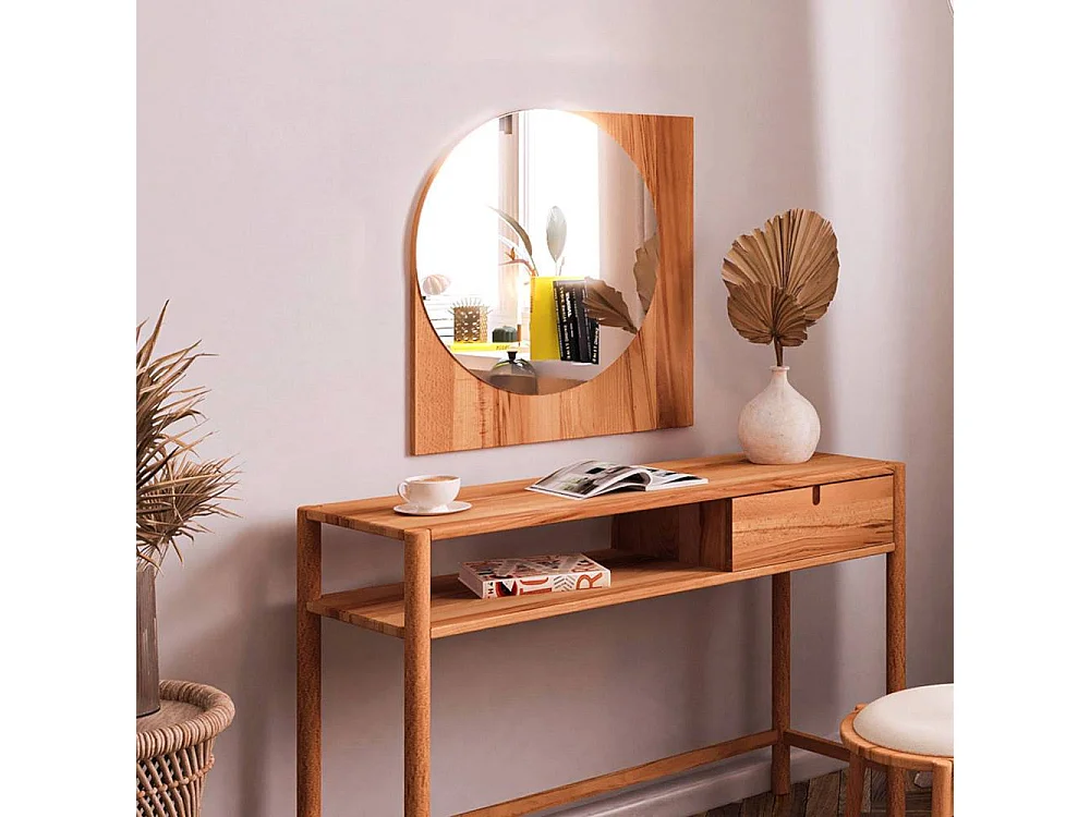 Spiegeltisch aus Wildbuche Massivholz 145 cm hoch - 120 cm breit (zweiteilig)