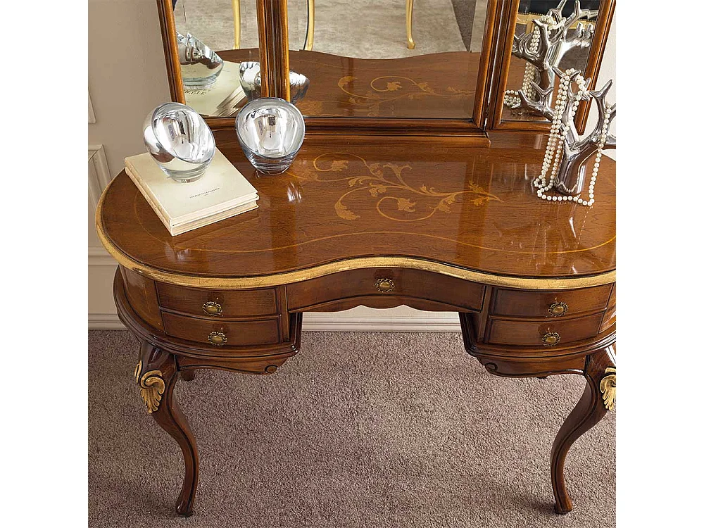 Schminktisch im italienischen Look 180 cm hoch (zweiteilig)