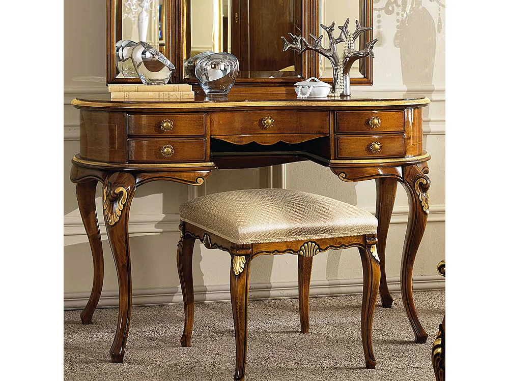 Schminktisch im italienischen Look 180 cm hoch (zweiteilig)