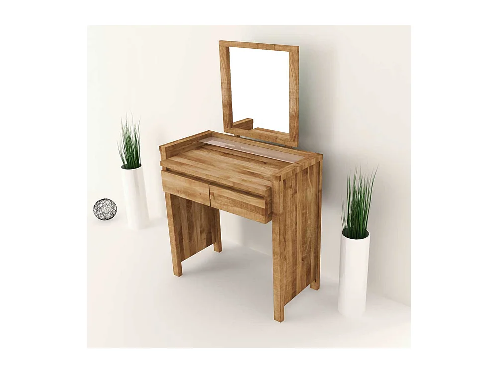 Massivholz Schminktisch aus Wildeiche geölt 85 cm breit