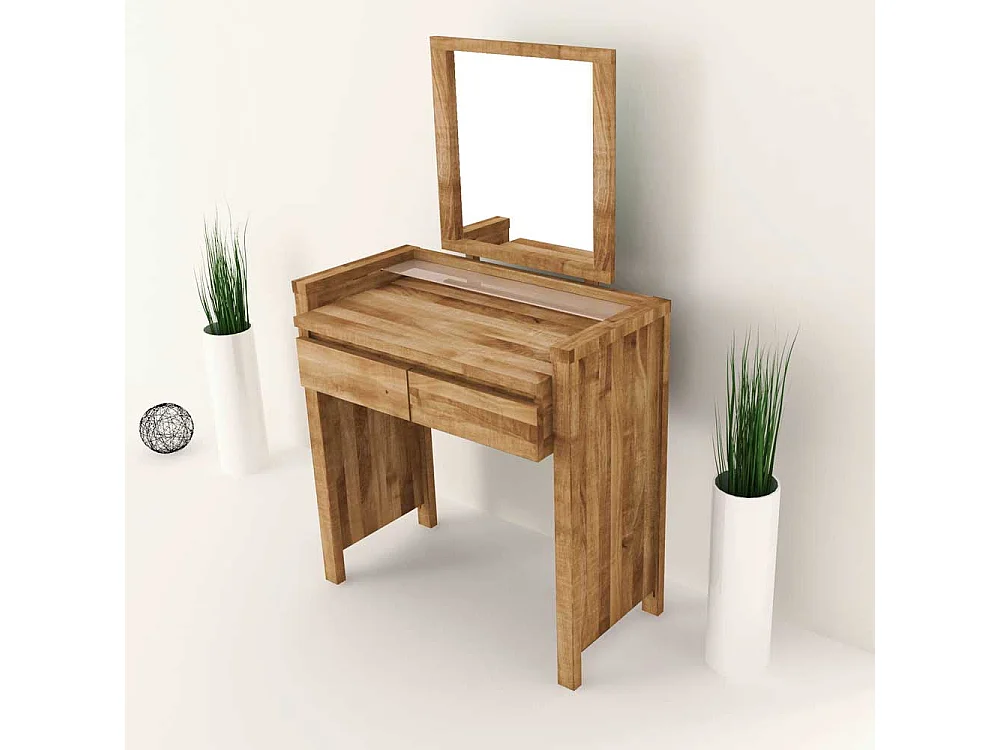 Massivholz Schminktisch aus Wildeiche geölt 85 cm breit