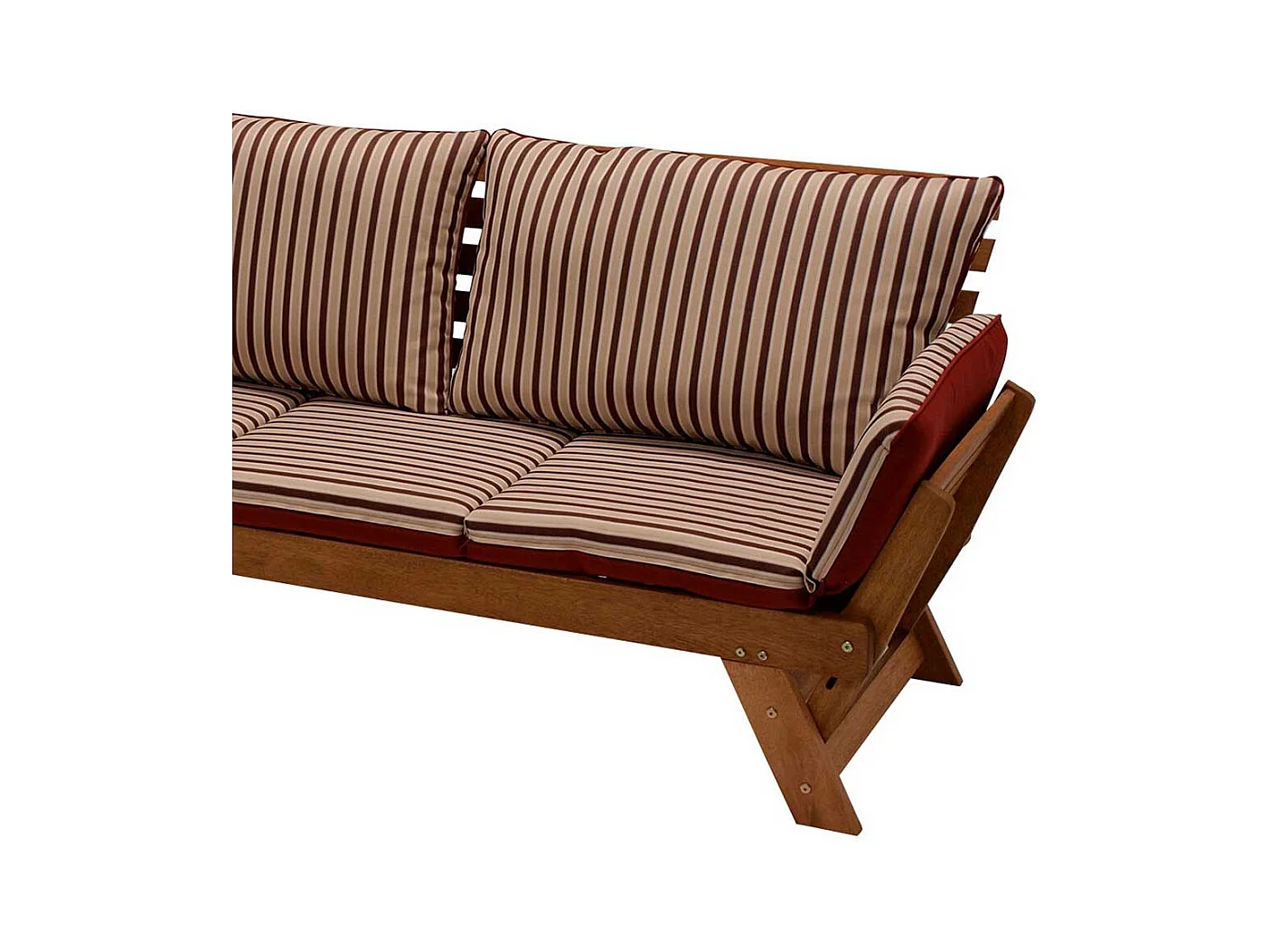 Klappcouch für Garten Rot Beige gestreift