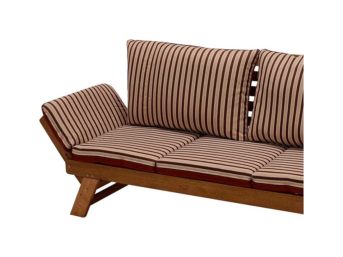 Klappcouch für Garten Rot Beige gestreift