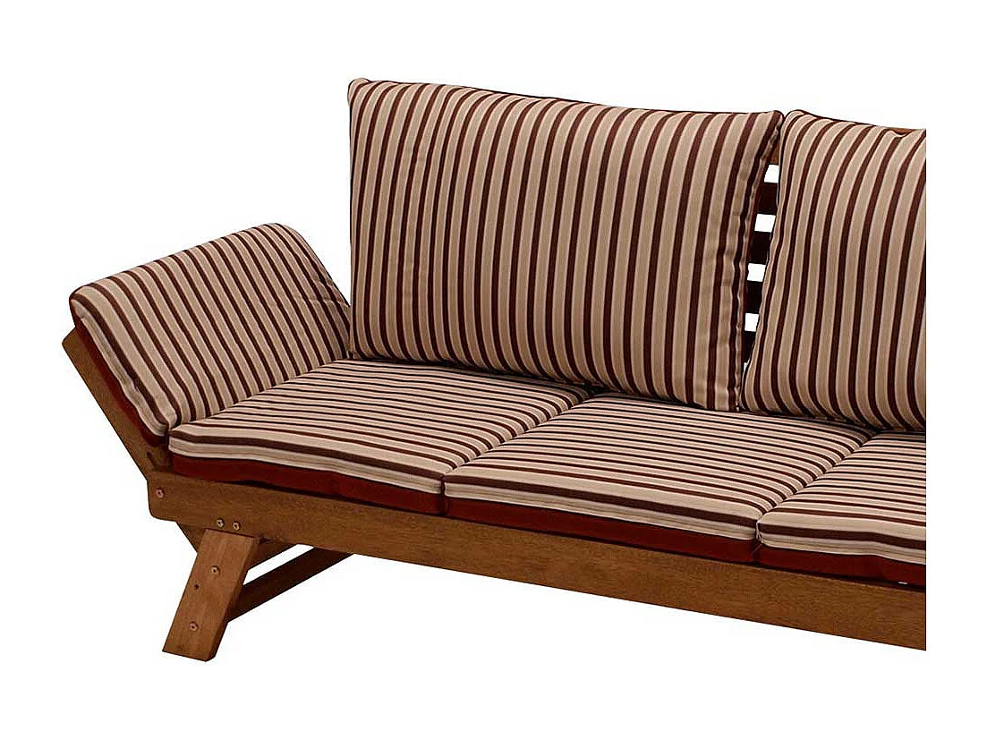 Klappcouch für Garten Rot Beige gestreift