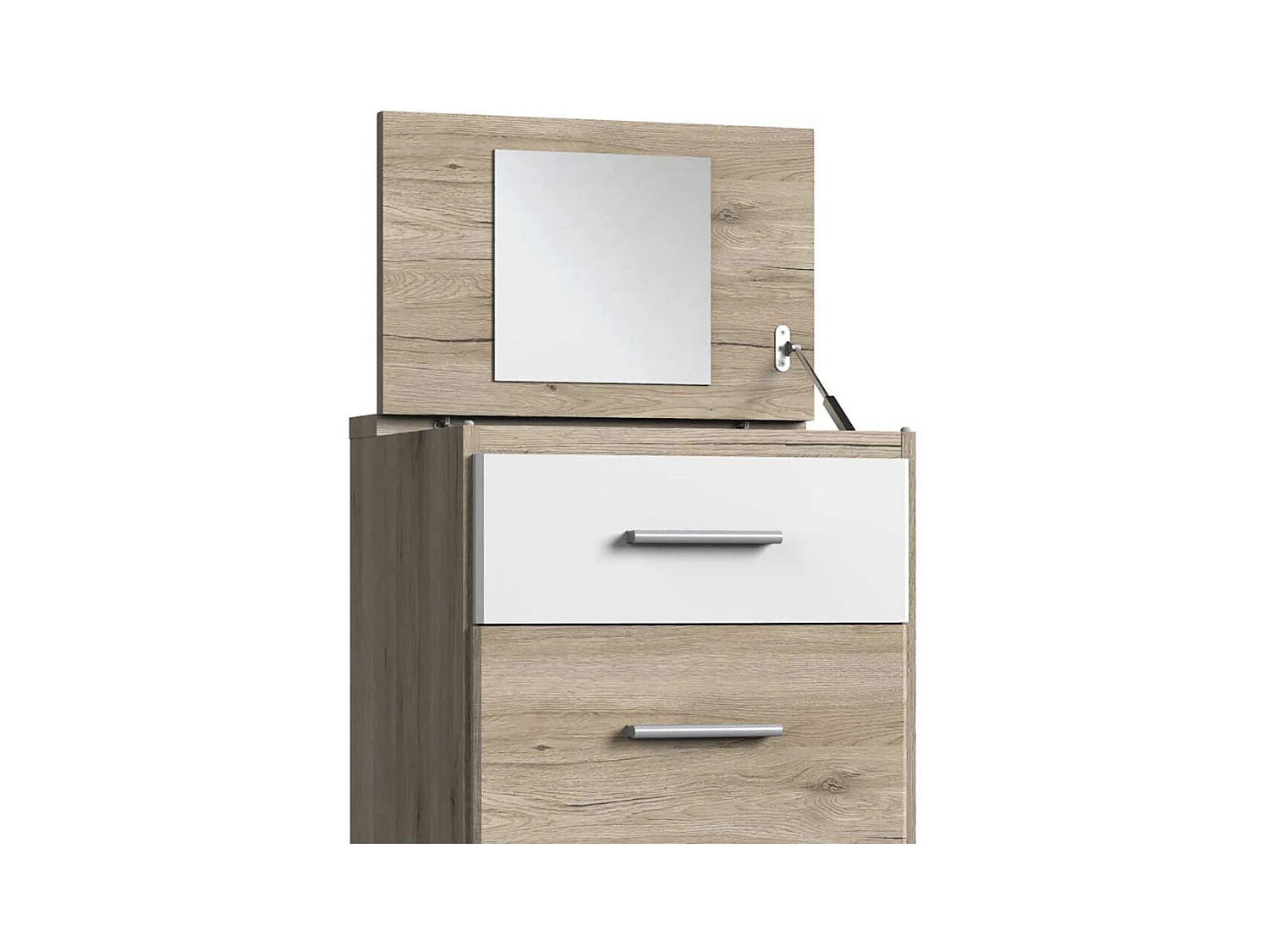 Moderne Schminkkonsole in Eiche San Remo und Weiß mit