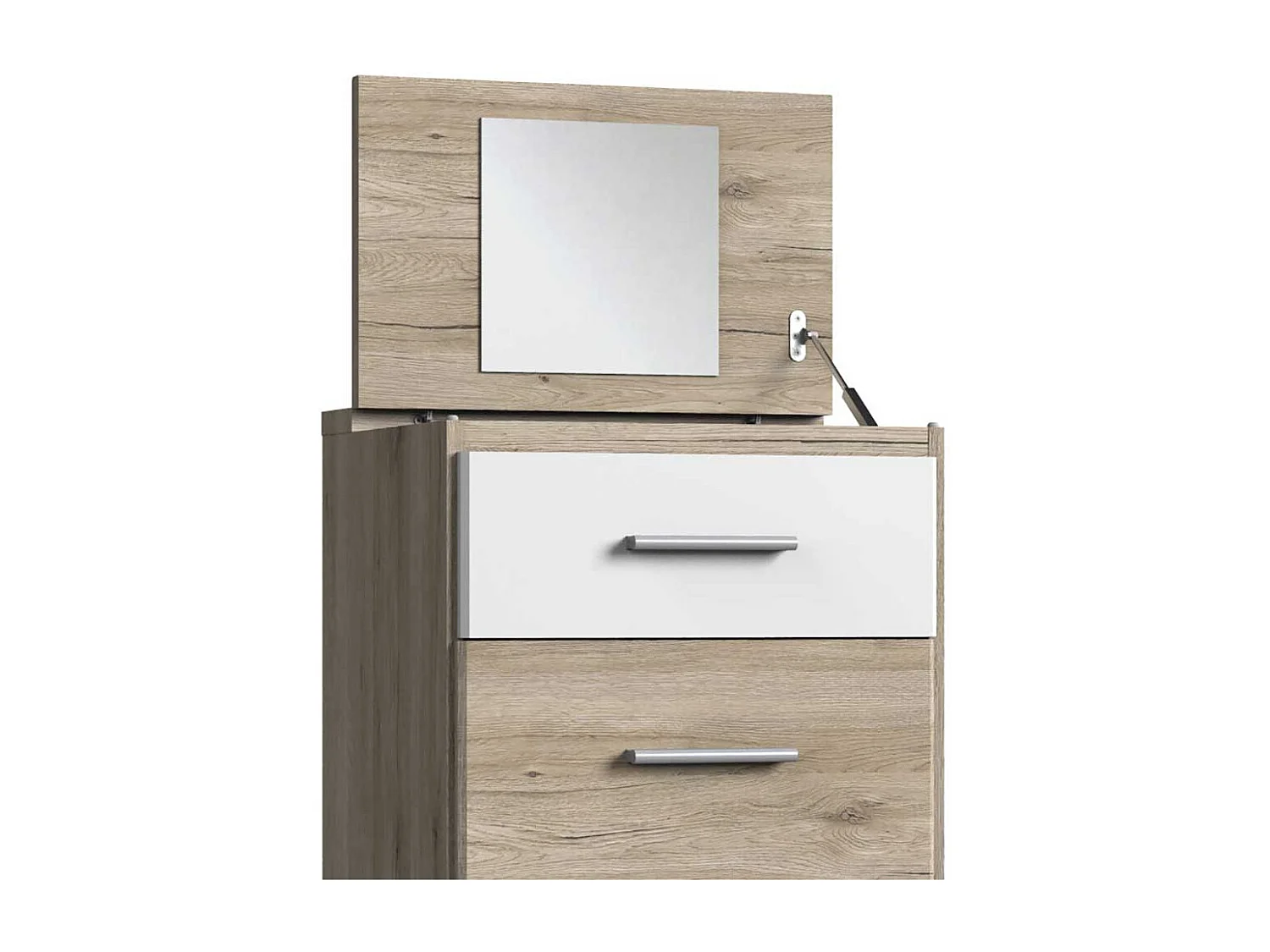 Moderne Schminkkonsole in Eiche San Remo und Weiß mit