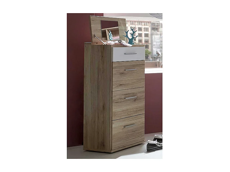 Moderne Schminkkonsole in Eiche San Remo und Weiß mit