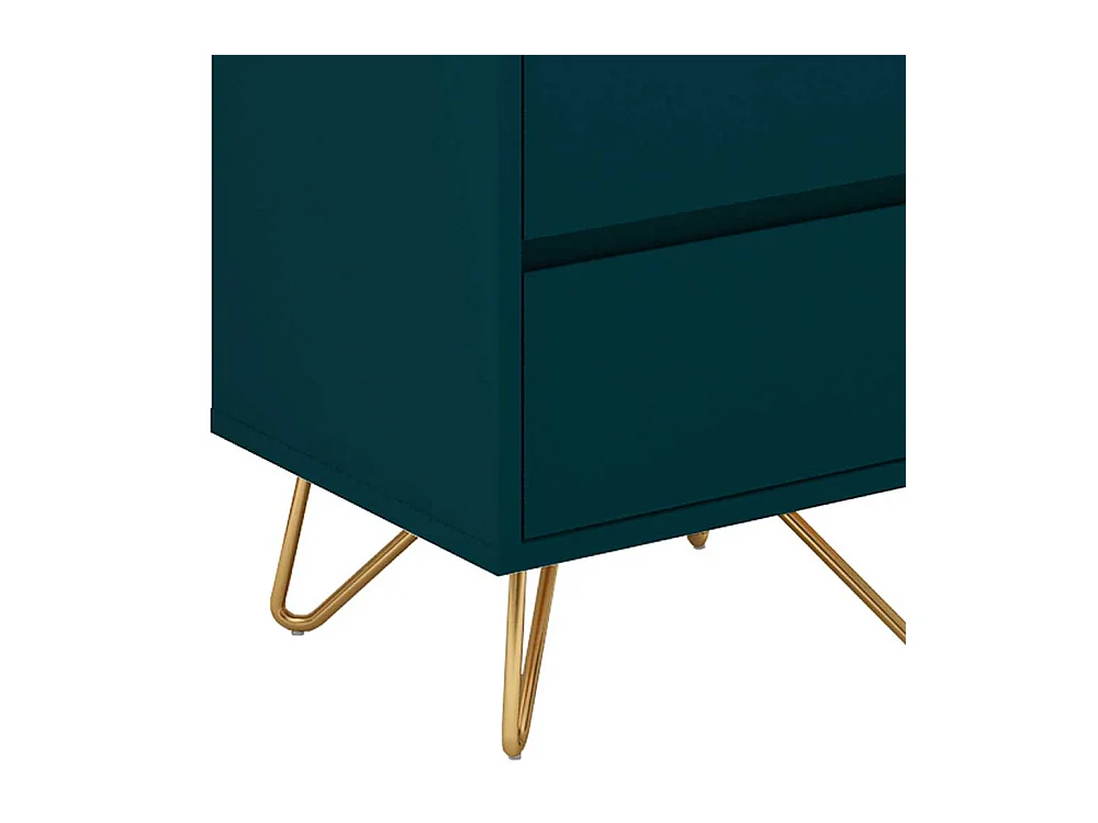 Schminkkonsole in Petrol und Goldfarben 45 cm breit