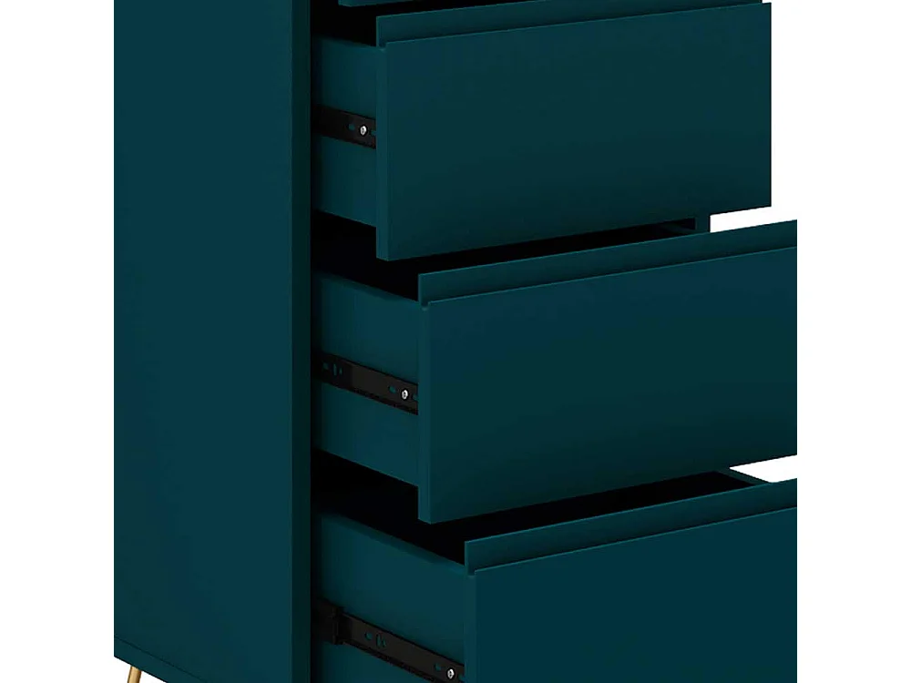 Schminkkonsole in Petrol und Goldfarben 45 cm breit