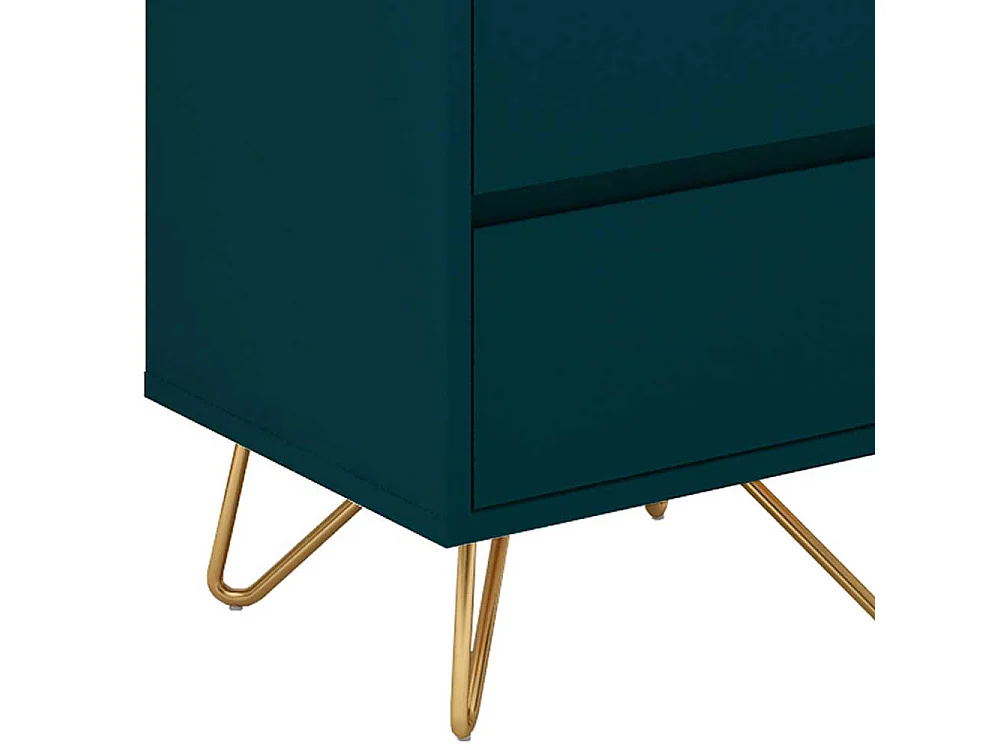 Schminkkonsole in Petrol und Goldfarben 45 cm breit