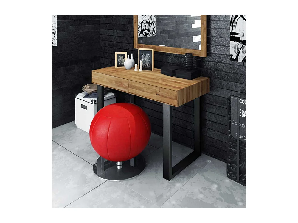 Design Schminktisch aus Wildeiche Massivholz Stahl