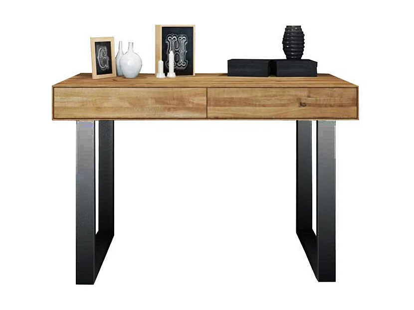 Design Schminktisch aus Wildeiche Massivholz Stahl