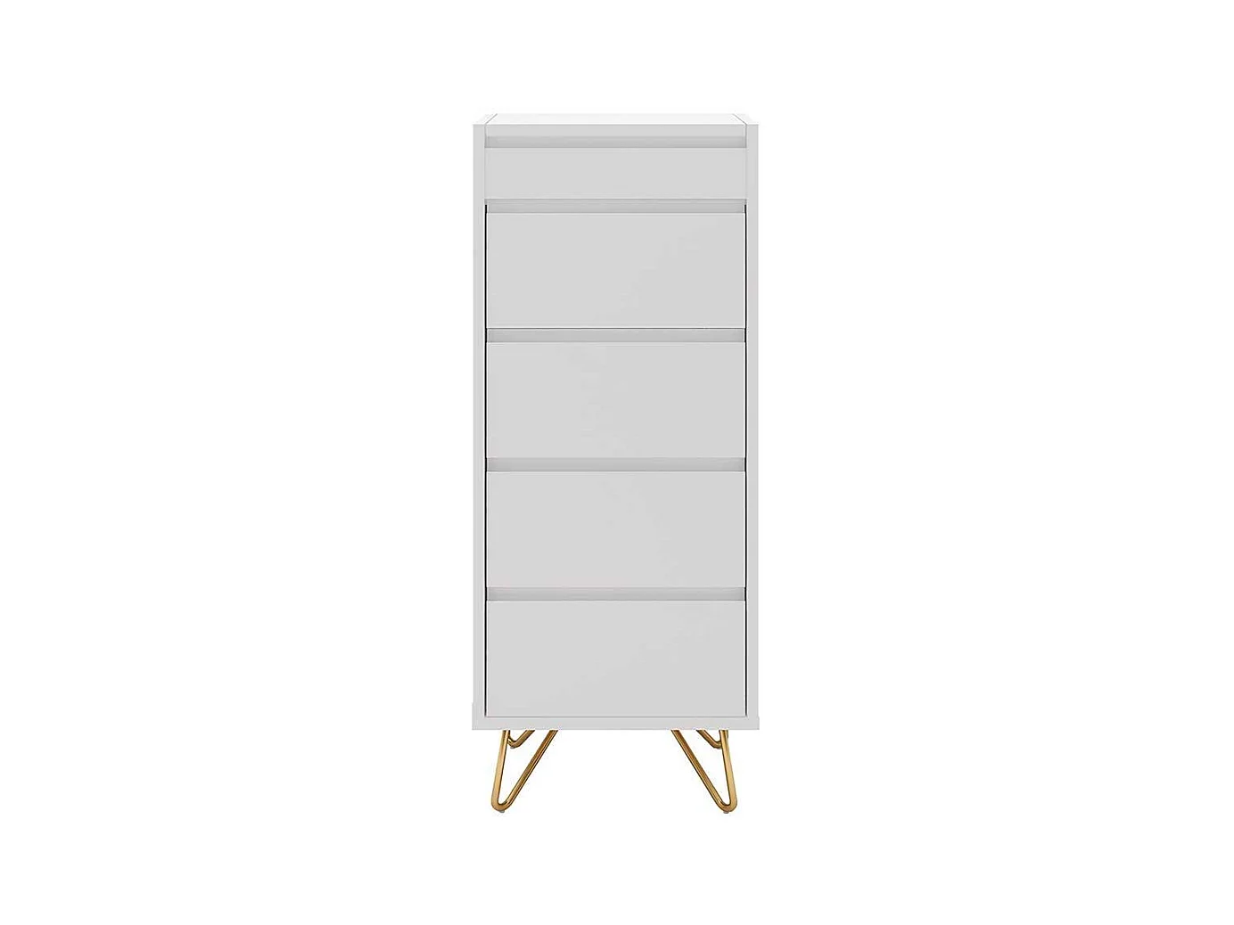 Schminkkommode in Weiß und Goldfarben 110 cm hoch