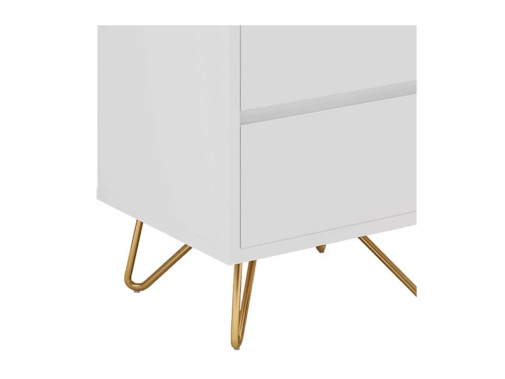 Schminkkommode in Weiß und Goldfarben 110 cm hoch