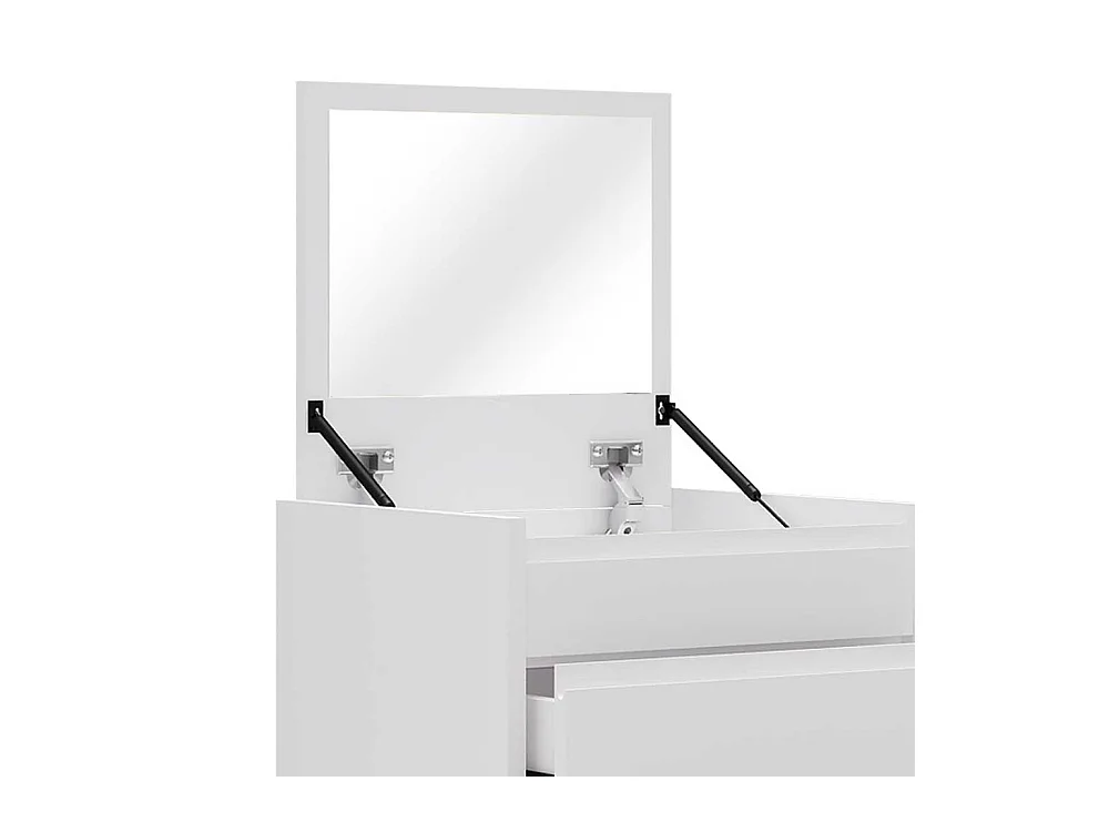 Schminkkommode in Weiß und Goldfarben 110 cm hoch