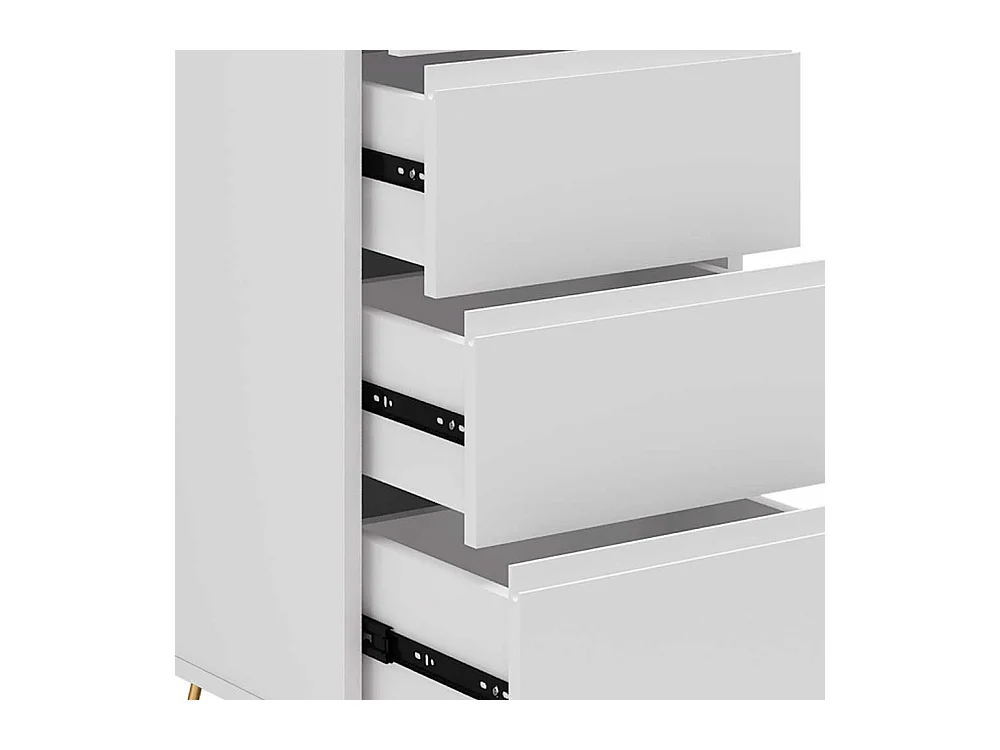 Schminkkommode in Weiß und Goldfarben 110 cm hoch