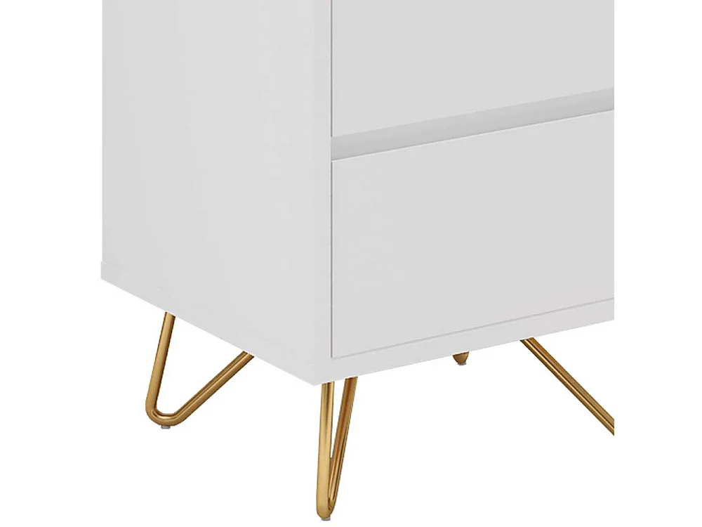 Schminkkommode in Weiß und Goldfarben 110 cm hoch