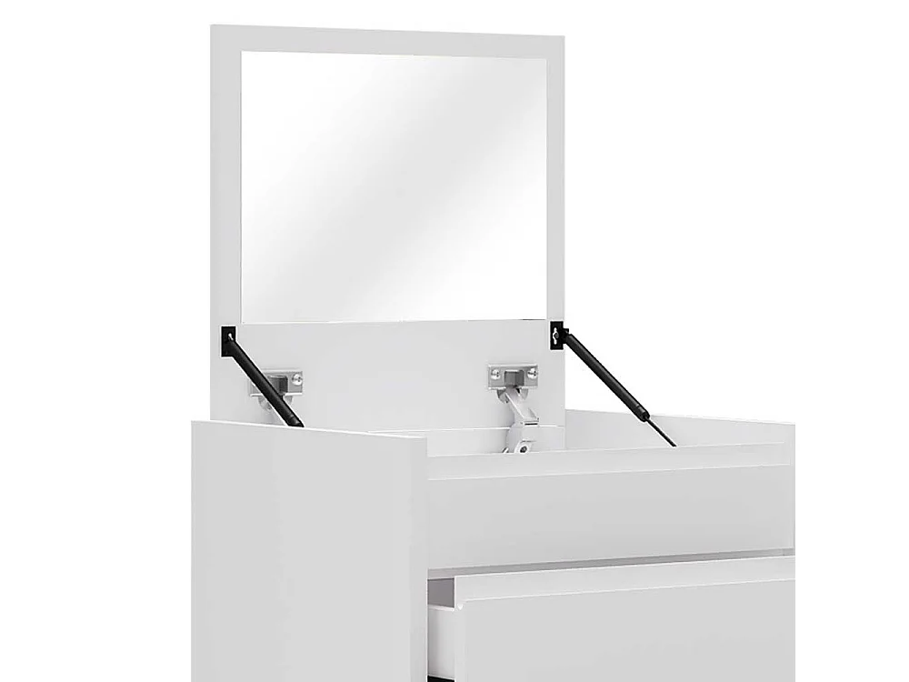 Schminkkommode in Weiß und Goldfarben 110 cm hoch