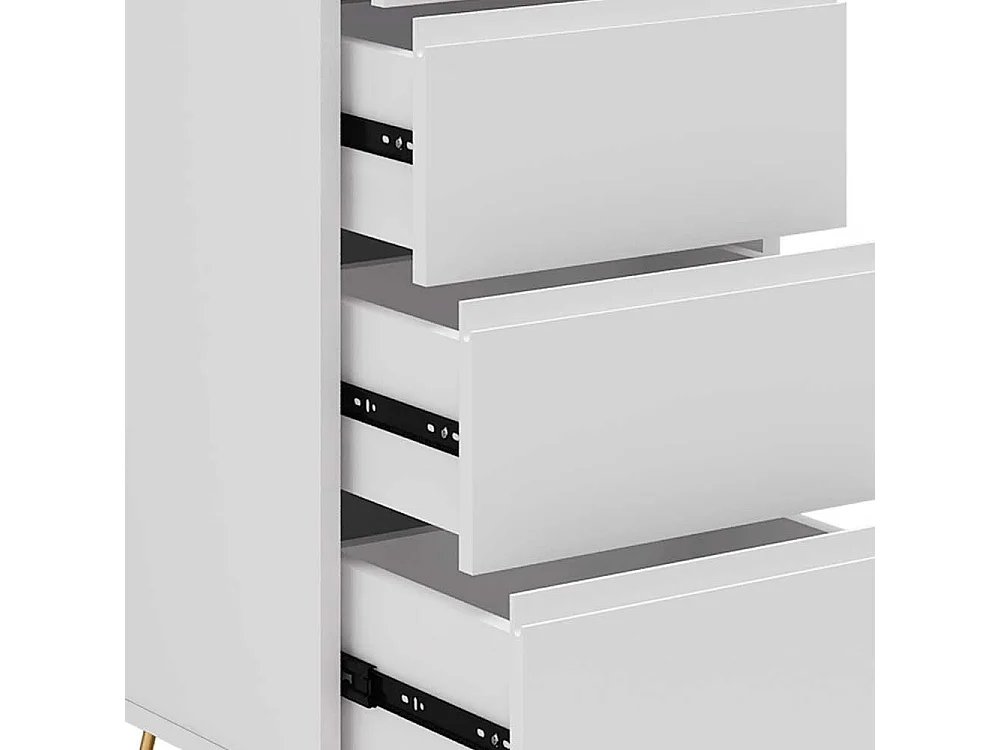 Schminkkommode in Weiß und Goldfarben 110 cm hoch