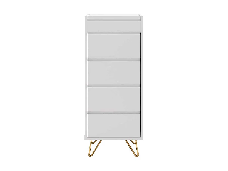 Schminkkommode in Weiß und Goldfarben 110 cm hoch