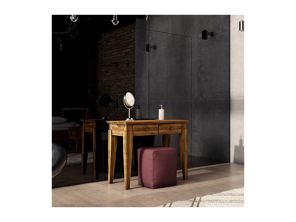 Schminktisch aus Wildeiche Massivholz 2 Schubladen